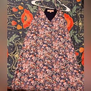 LOFT Multicolor Floral Halter Dress